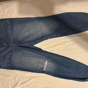 Torrid Blue Skinny Jeans with Distressed Details